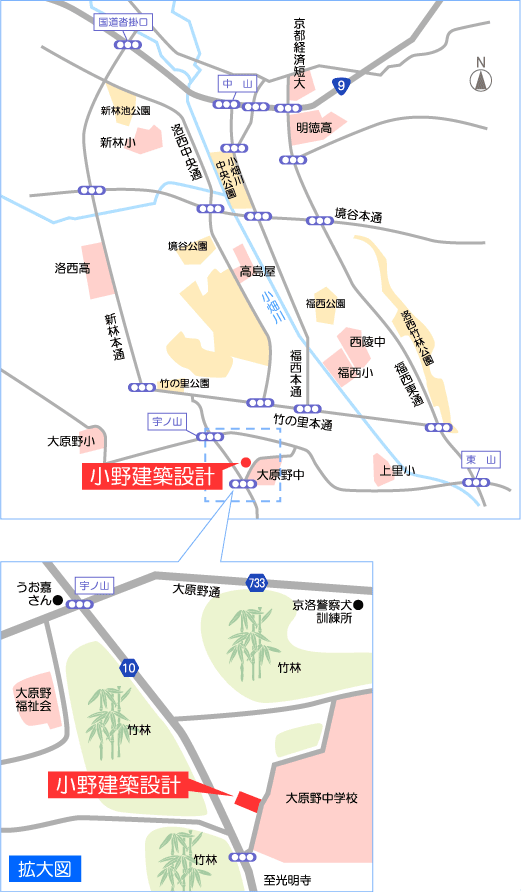 小野建築設計 アクセスマップ